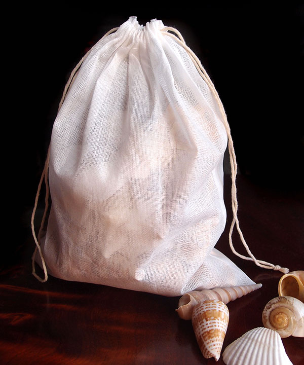 Cheesecloth Bags Cotton Drawstring (12 Pack) - 8" x 10"