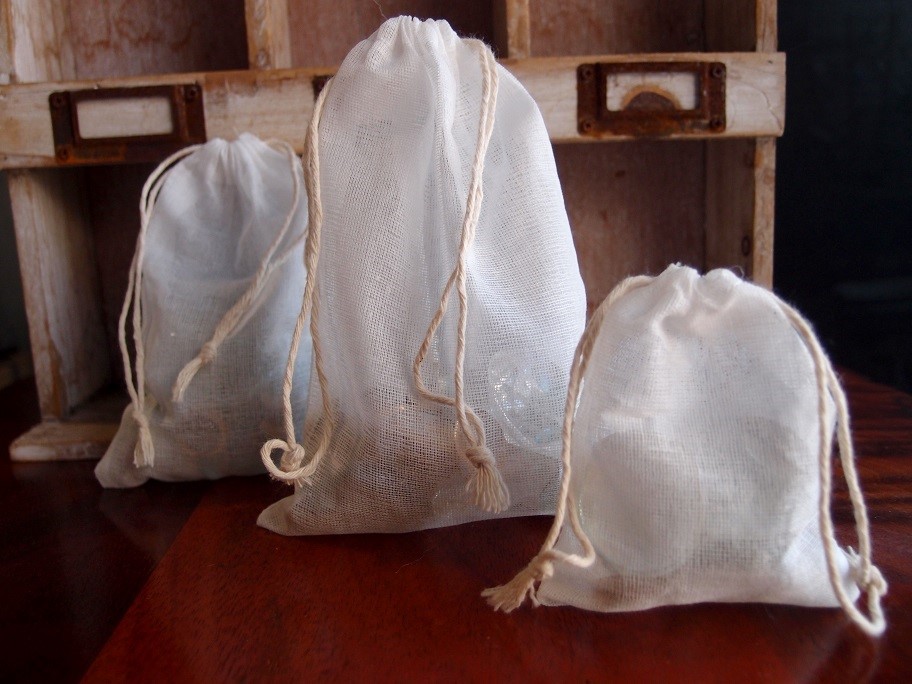 Cheesecloth Bags with Drawstring